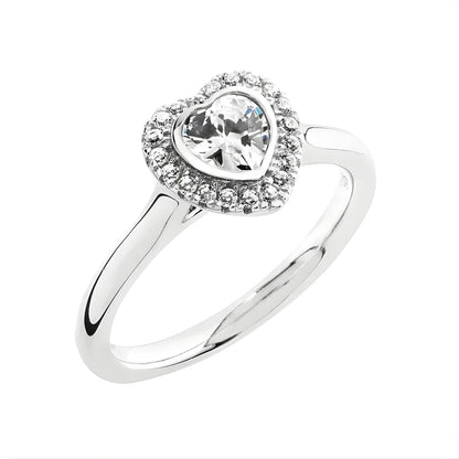 Bague Halo Coeur Lumineux