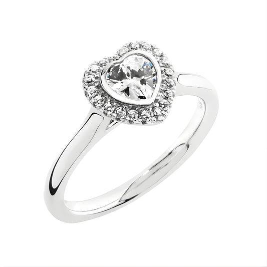 Bague Halo Coeur Lumineux