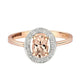 Bague Ovale Morganite & zircon Halo