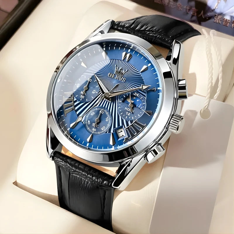 Montre en Cuir Élégante pour Homme - OLEVS Rome