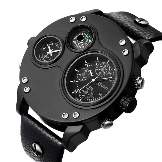 Montre en Cuir Masculine pour Homme - OULM Masculin