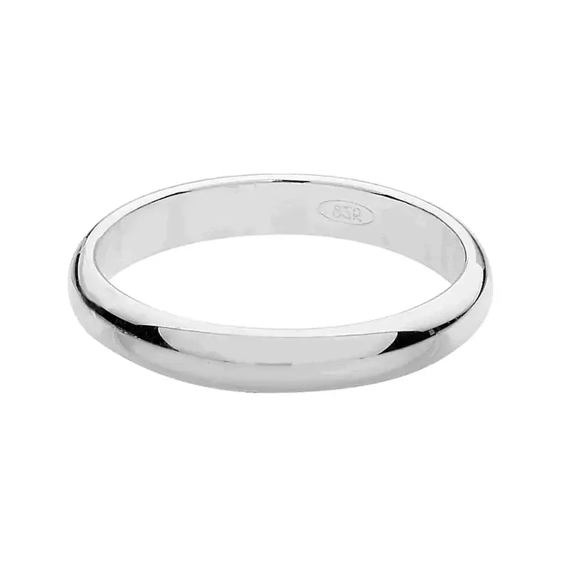 Bague de mariage argentée 3 mm