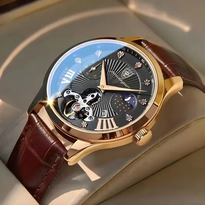 Montre en Cuir Haute Précision pour Homme - AGR Tourbillon