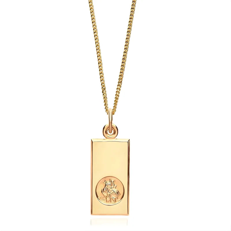 Pendentif Lingot Doré Saint Christophe