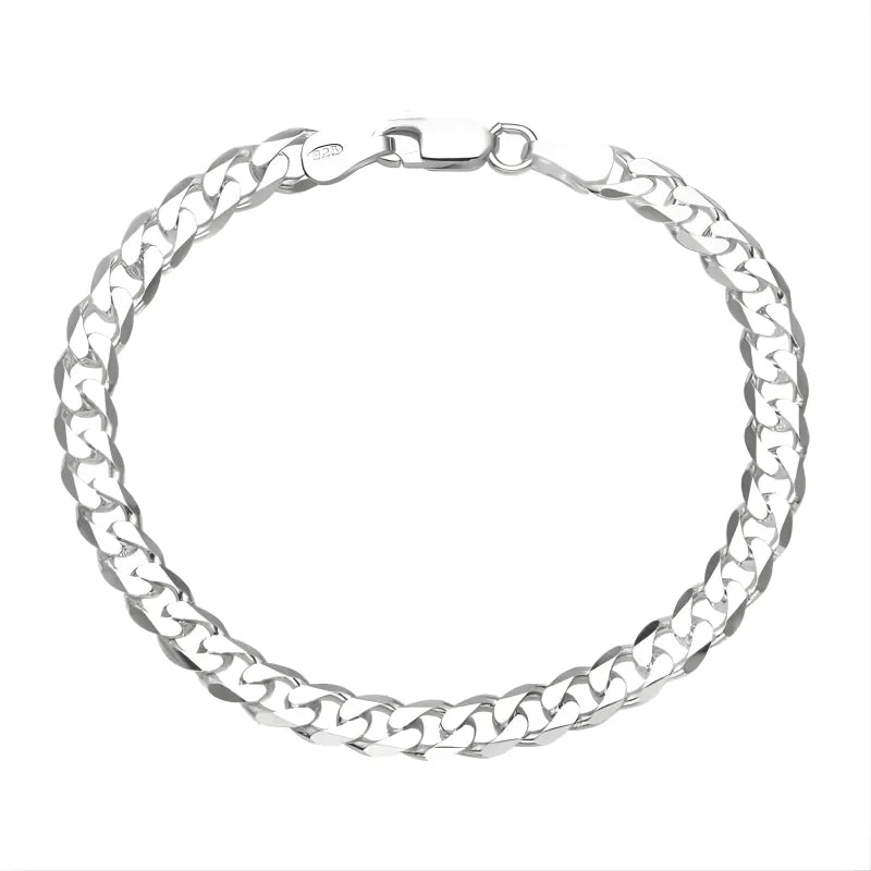 Bracelet Gourmette Homme Argenté 7 mm