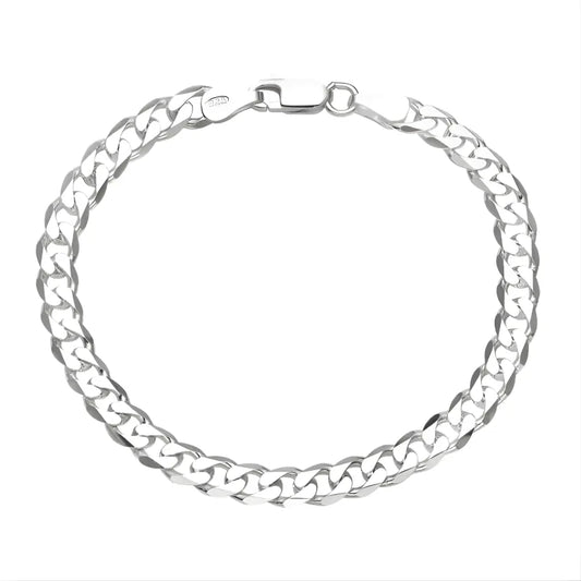 Bracelet Gourmette Homme Argenté 7 mm