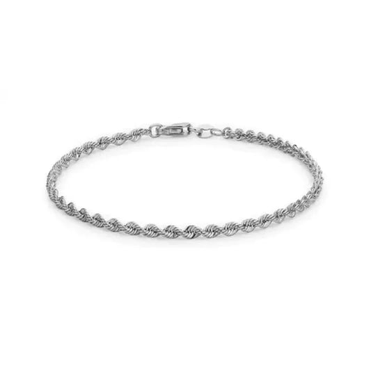 Bracelet Corde Argenté 3 mm