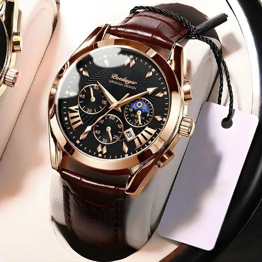 Montre en Cuir Sophistiquée pour Homme - AGR Rome