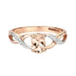 Bague Ovale Morganite & zircon