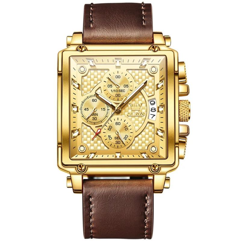 Montre en Cuir Symétrique pour Homme - OLEVS Symétrie