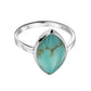 Bague turquoise argentée