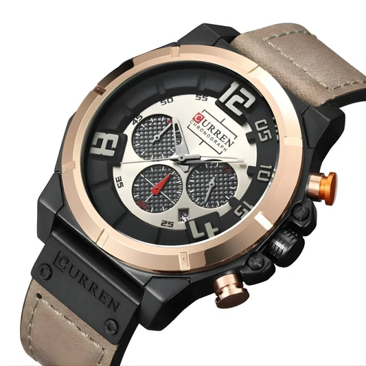 Montre en Cuir Futuriste pour Homme - CURREN Evethereal