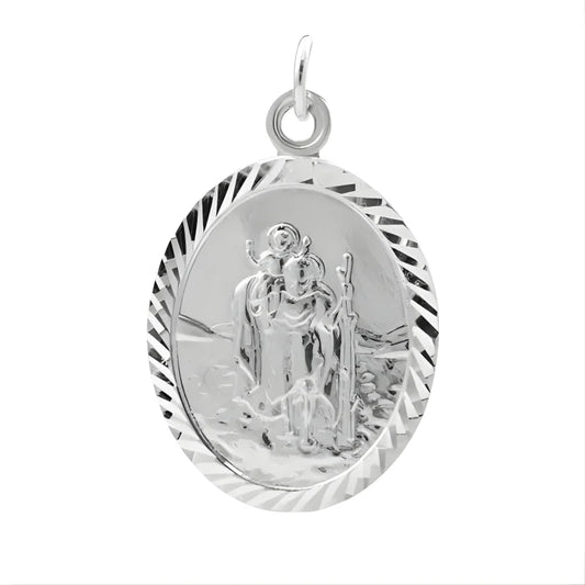 Grand pendentif ovale Saint Christophe