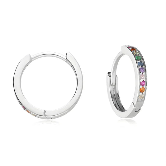 Alcina - Couleurs de bijoux | Boucles d'oreilles Huggie Hoop multicolores argentées