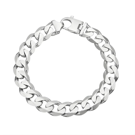 Bracelet Gourmette Lourd Argenté 13 mm