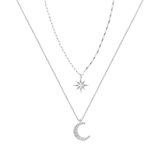 Collier Pendentif Étoile Lune