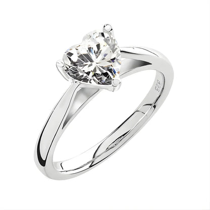 Bague Solitaire Coeur Lumineux