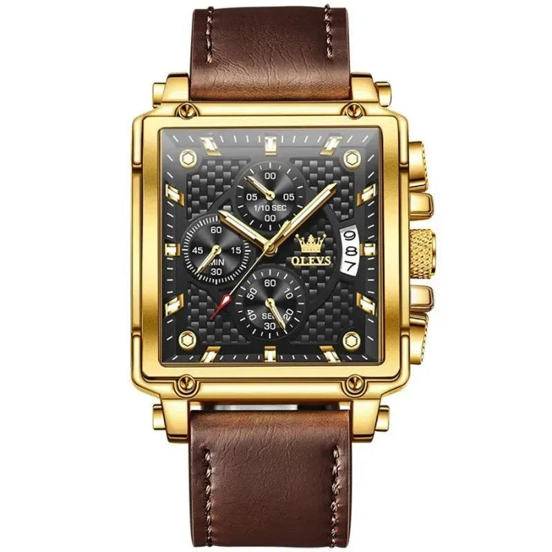 Montre en Cuir Symétrique pour Homme - OLEVS Symétrie