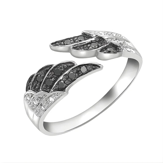 Bague Aile d'Ange zircon Noir