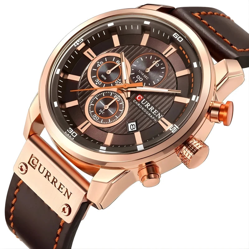 Montre en Cuir Majestueuse pour Homme - CURREN Grandeur