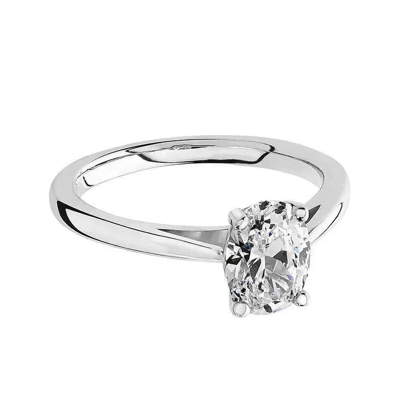 Bague Solitaire Ovale Lumineux