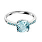 Bague topaze bleue taille coussin