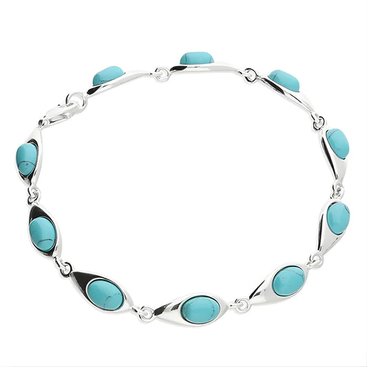 Bracelet à Maillons en Forme de Larme Turquoise