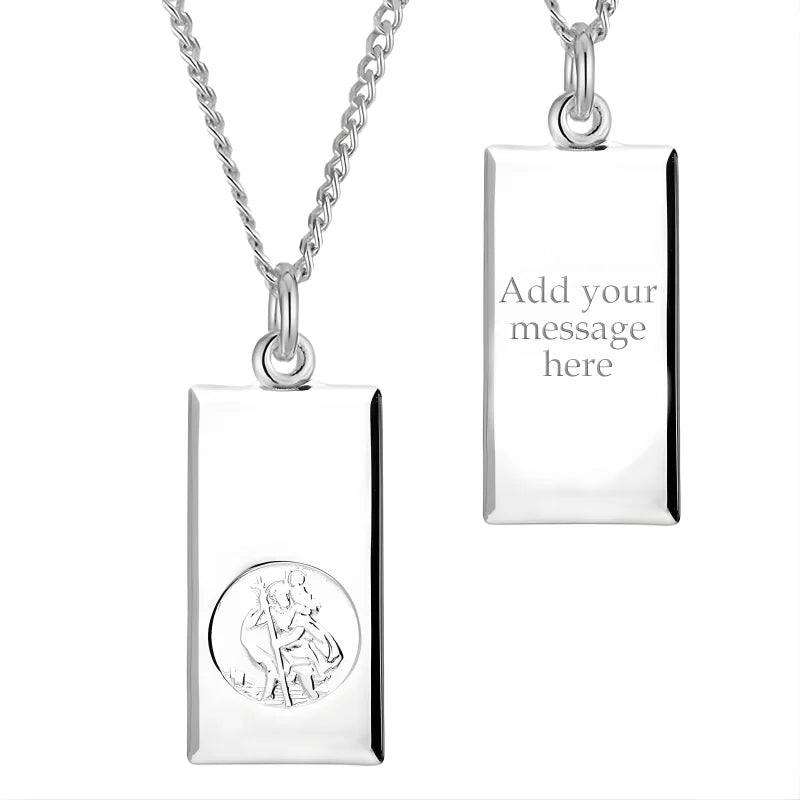 Pendentif Homme Saint Christophe Rectangulaire