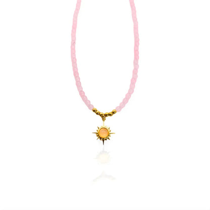 Collier à perles et pendentif soleil | Maïra