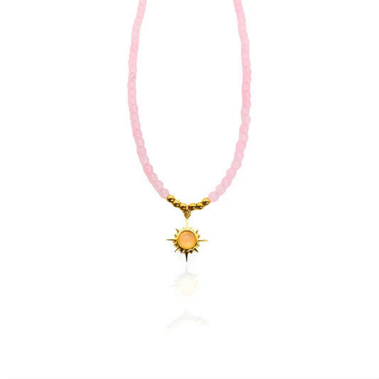 Collier à perles et pendentif soleil | Maïra