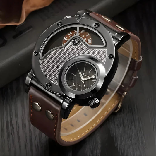 Montre en Cuir Élégante pour Homme - OULM Verrerie