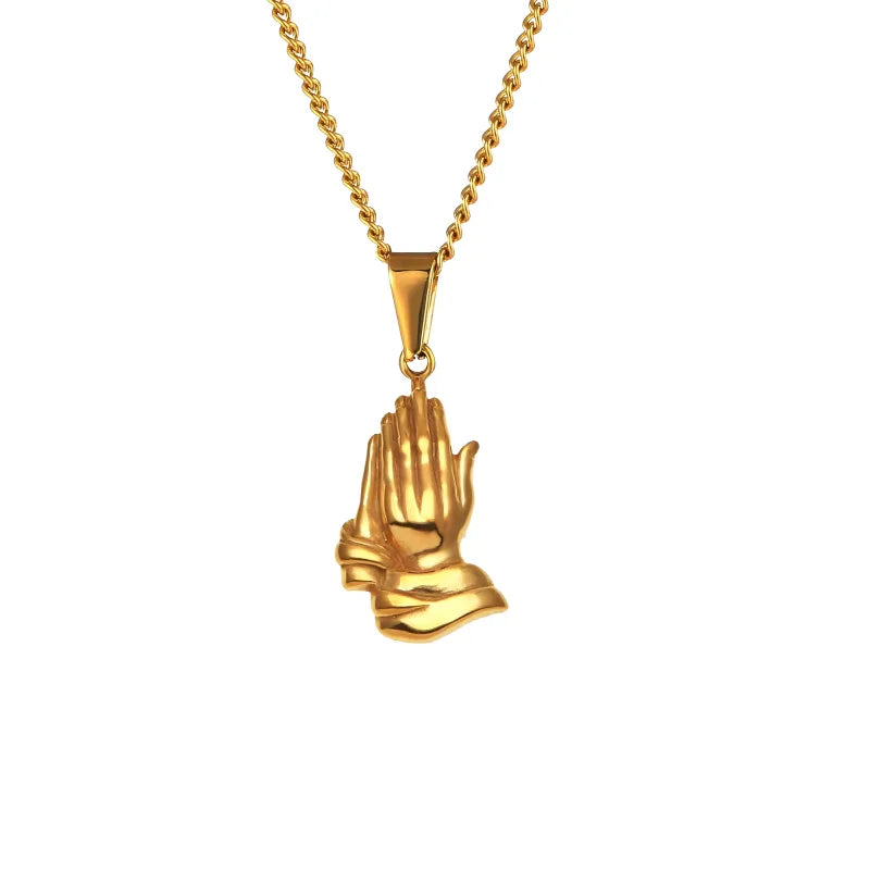 Pendentif mains en prière spirituel pour homme