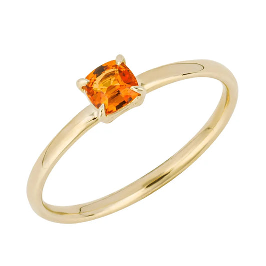 Bague Dorée Saphir Orange