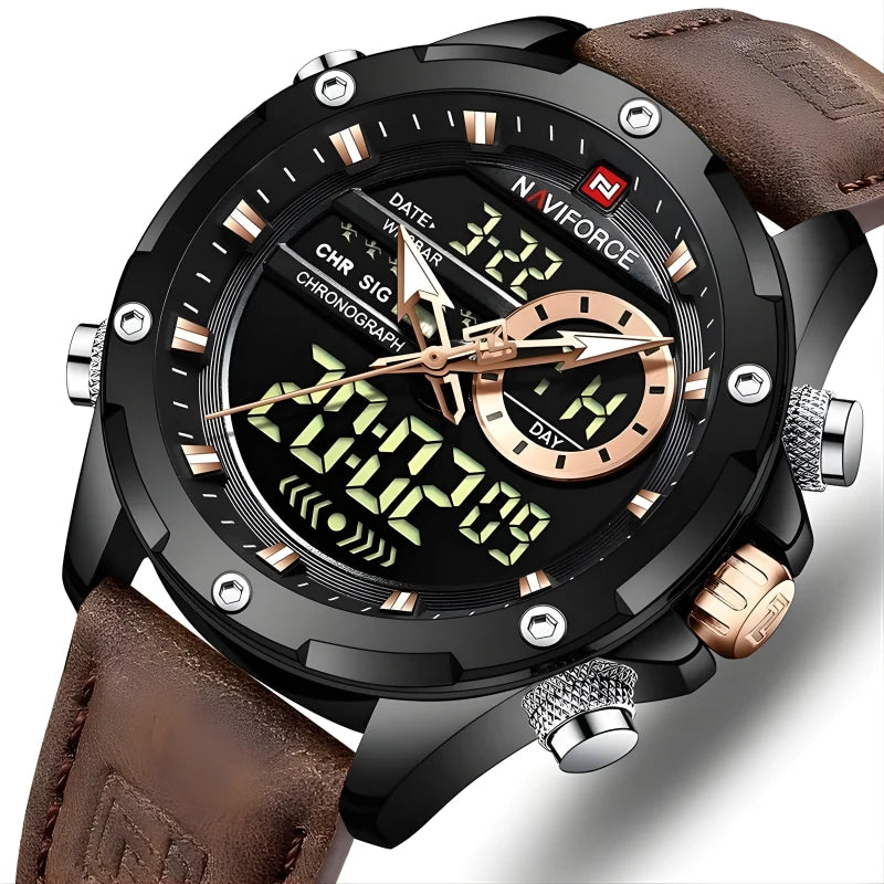 Montre en Cuir Dynamique pour Homme - NAVI Cascade