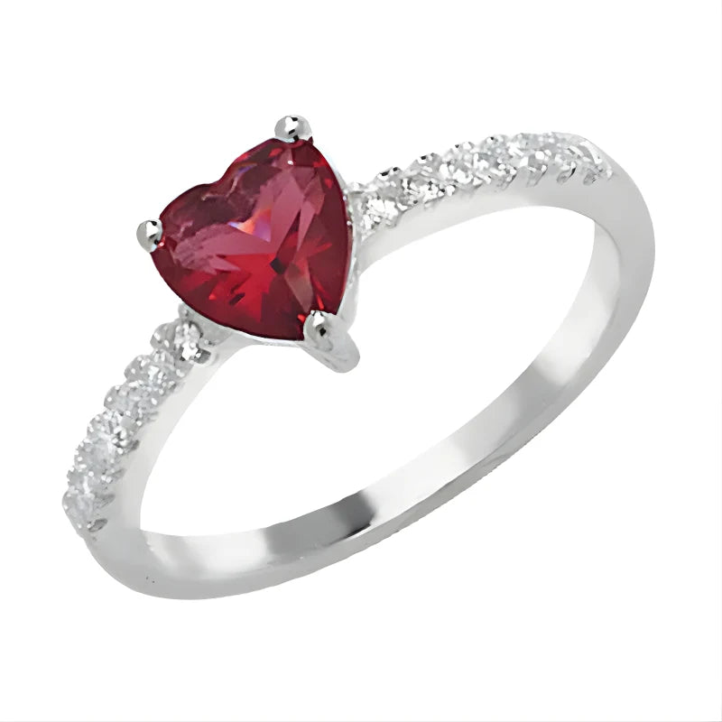 Bague Saint-Valentin Coeur Rouge