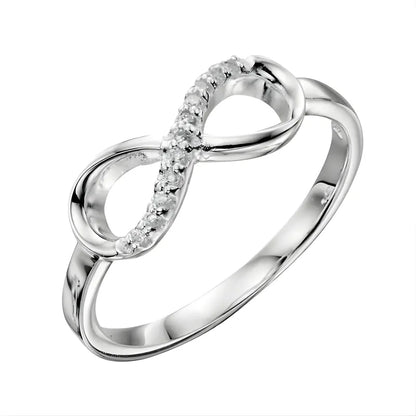 Bague Forever Infinity argentée et zircon cubique