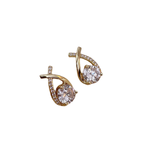 Boucles d'Oreilles Croiséee Cristal