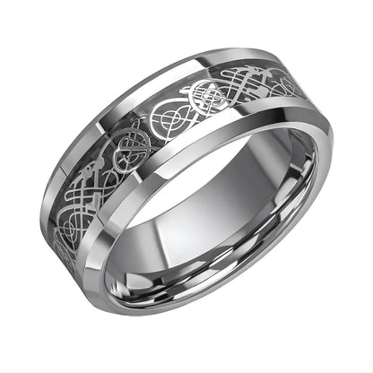 Bague en Tungstène à Motif Celtique pour Hommes