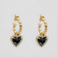 Paloma - Boucles d'oreilles coeur onyx