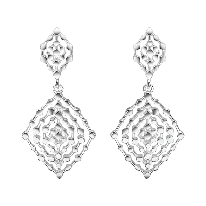 Hélène - Boucles d'oreilles pendantes géométriques