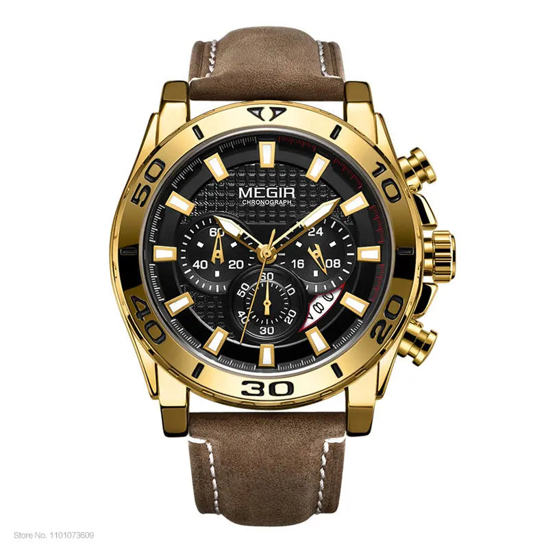 Montre en Cuir Résistante pour Homme - MEGIR Gladiateur