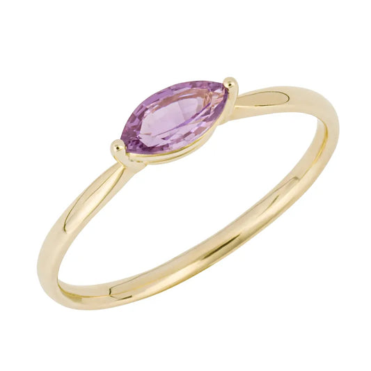 Bague Dorée Saphir Violet