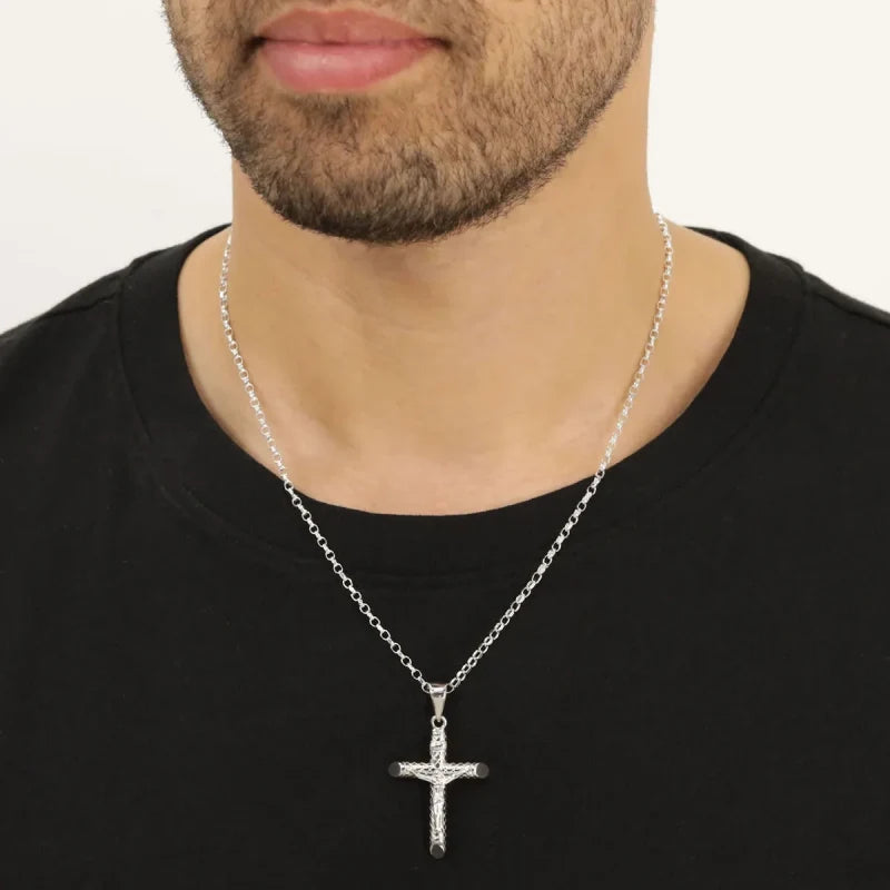 Collier Croix Crucifix Argenté