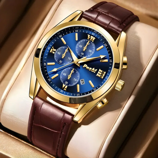 Montre en Cuir Précieuse pour Homme - POSHI Aurum