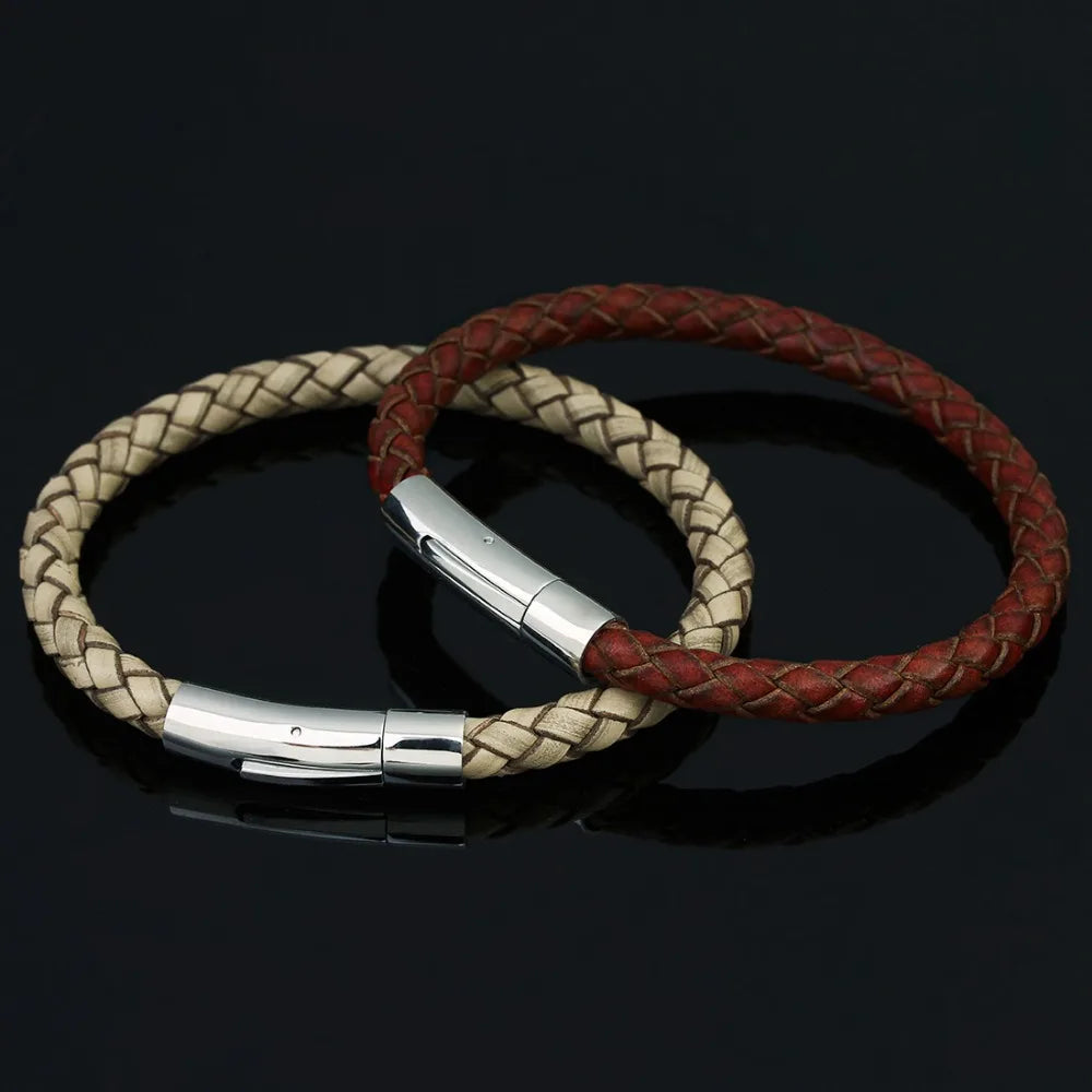 Bracelet en Cuir Réglable pour Homme