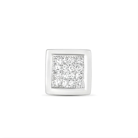 Boucle d’Oreille Carrée Doré Blanc