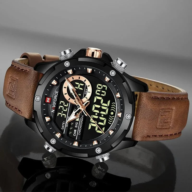 Montre en Cuir Dynamique pour Homme - NAVI Cascade