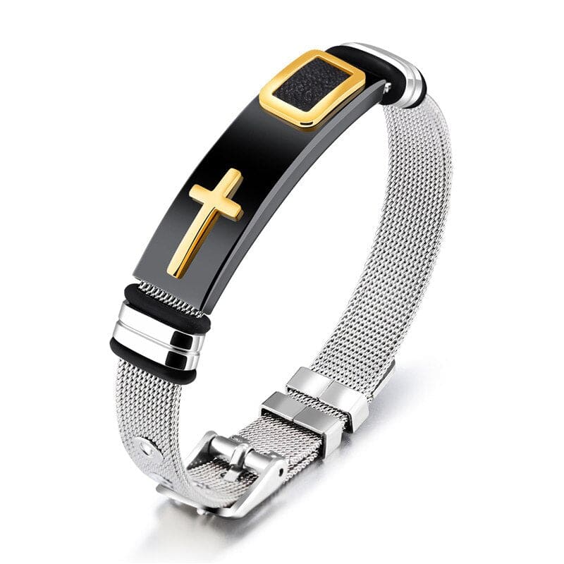 Bracelet Rigide Croix pour Homme