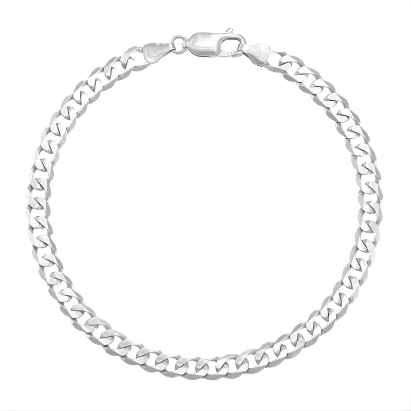 Bracelet Gourmette Homme Argenté 6 mm