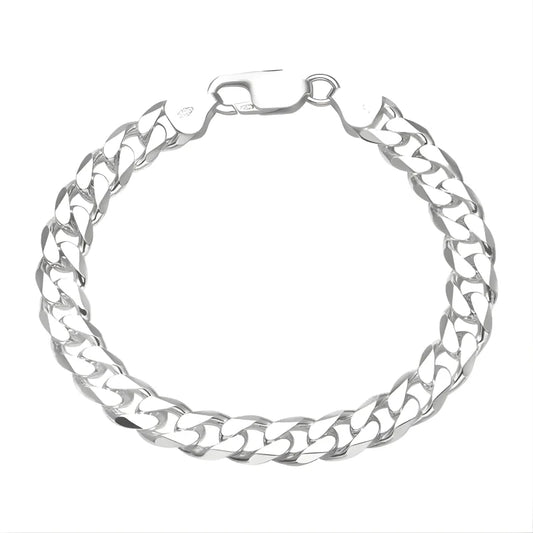 Bracelet Gourmette Homme Argenté 9 mm